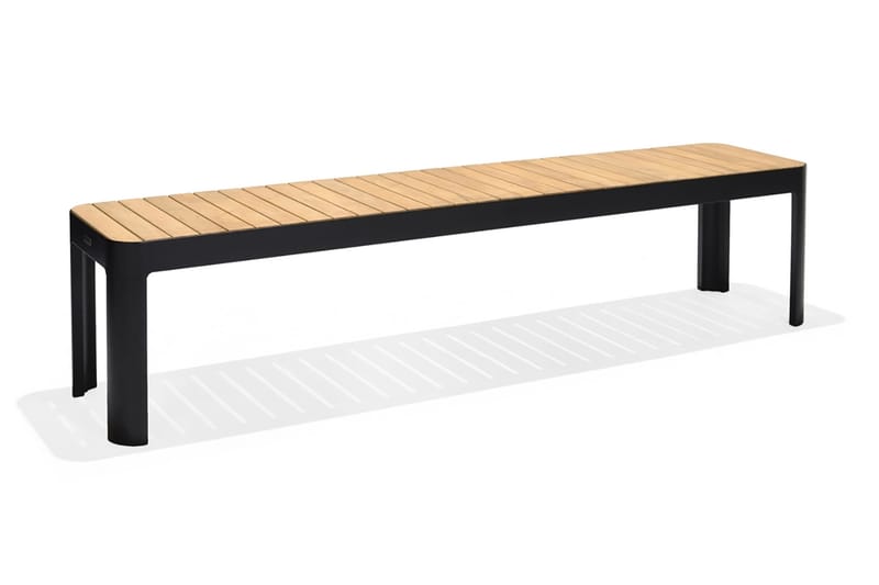 Utebänk Portals 182 cm - Svart/Trä - Utemöbler & utemiljö - Utesoffa - Trädgårdsbänk & utebänk