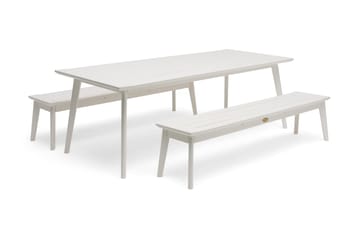 Utestoltö Bänk Utomhus 185 cm Vit - Hillerstorp - Utemöbler & utemiljö - Utesoffa - Trädgårdsbänk & utebänk
