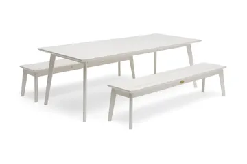 Utestoltö Bänk Utomhus 185 cm Vit - Hillerstorp - Utemöbler & utemiljö - Utesoffa - Trädgårdsbänk & utebänk