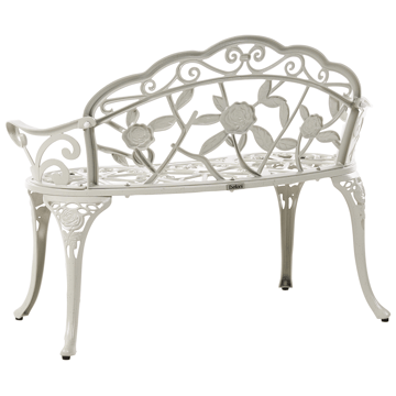 Trädgårdsbänk Piura 88 cm Aluminum - Vit - Utemöbler & utemiljö - Utesoffa - Trädgårdsbänk & utebänk