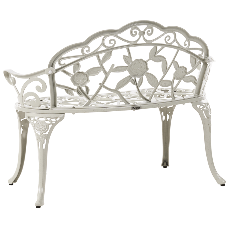 Trädgårdsbänk Piura 88 cm Aluminum - Vit - Utemöbler & utemiljö - Utesoffa - Trädgårdsbänk & utebänk