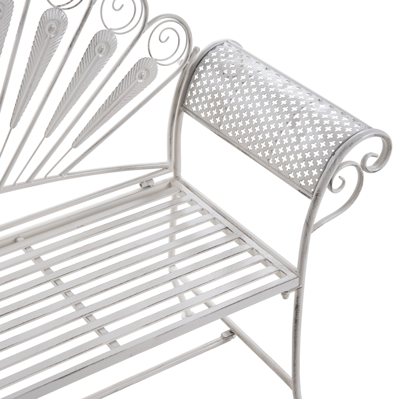 Trädgårdsbänk Pavia 146 cm Järn - Vit - Utemöbler & utemiljö - Utesoffa - Trädgårdsbänk & utebänk