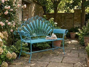 Trädgårdsbänk Pavia 146 cm Järn - Blå - Utemöbler & utemiljö - Utesoffa - Trädgårdsbänk & utebänk