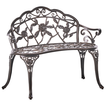 Trädgårdsbänk Piura 88 cm Aluminum - Brun - Utemöbler & utemiljö - Utesoffa - Trädgårdsbänk & utebänk