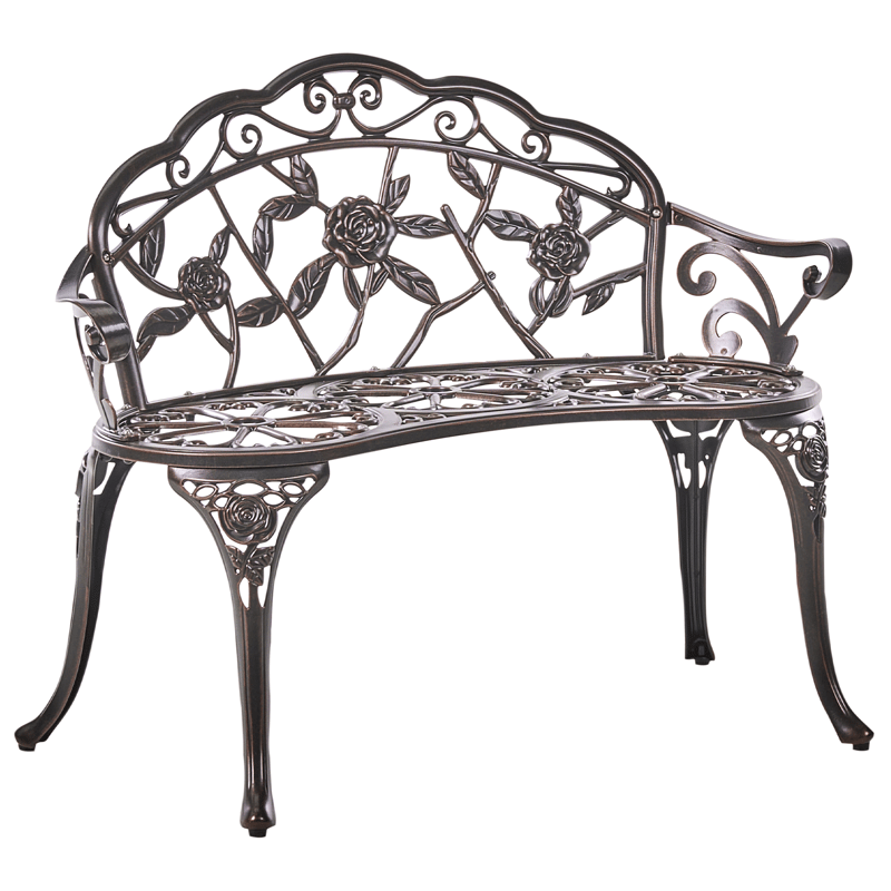 Trädgårdsbänk Piura 88 cm Aluminum - Brun - Utemöbler & utemiljö - Utesoffa - Trädgårdsbänk & utebänk