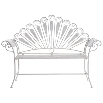 Trädgårdsbänk Pavia 146 cm Järn - Vit - Utemöbler & utemiljö - Utesoffa - Trädgårdsbänk & utebänk