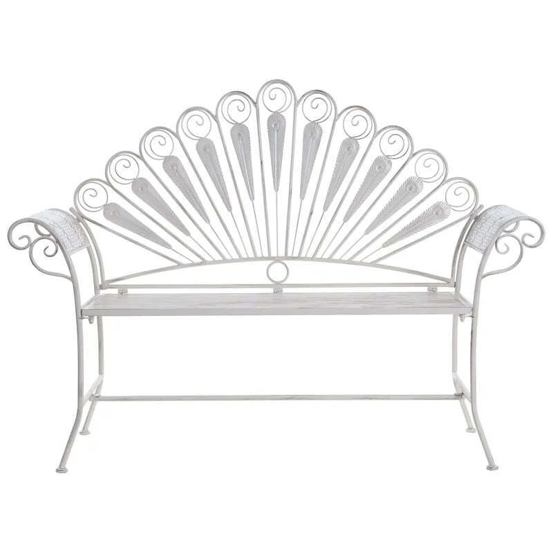 Trädgårdsbänk Pavia 146 cm Järn, Vit