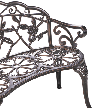 Trädgårdsbänk Piura 88 cm Aluminum - Brun - Utemöbler & utemiljö - Utesoffa - Trädgårdsbänk & utebänk