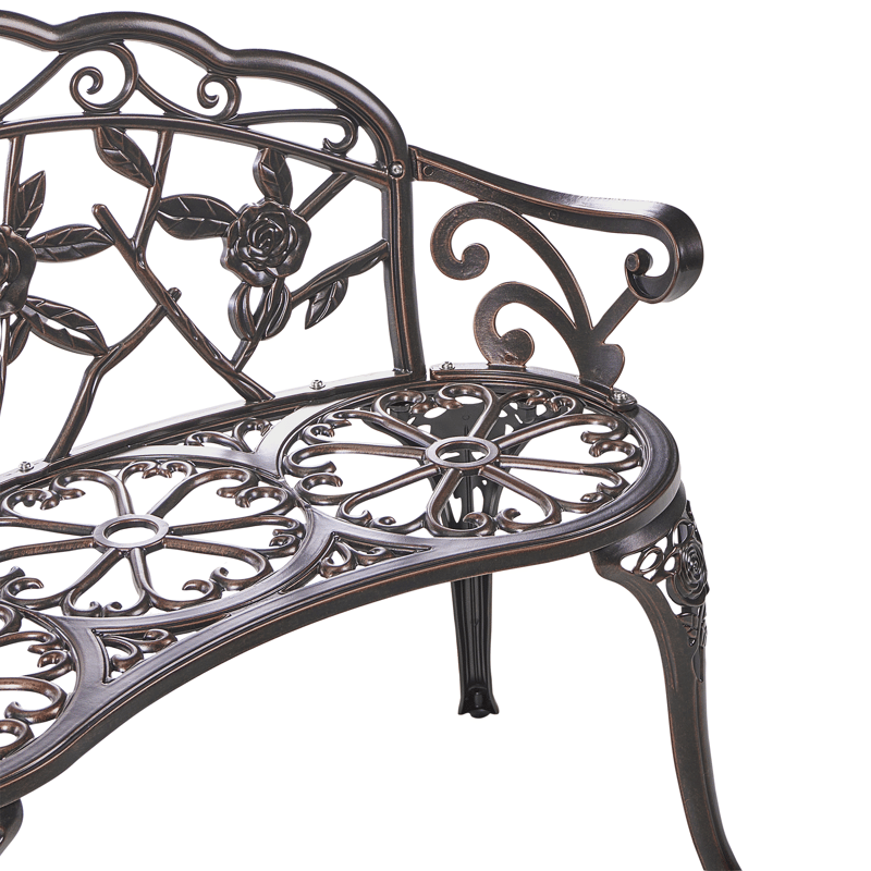 Trädgårdsbänk Piura 88 cm Aluminum - Brun - Utemöbler & utemiljö - Utesoffa - Trädgårdsbänk & utebänk