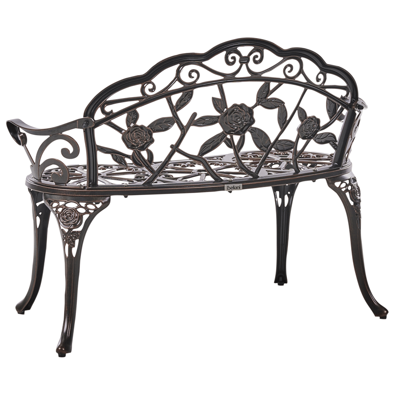 Trädgårdsbänk Piura 88 cm Aluminum - Brun - Utemöbler & utemiljö - Utesoffa - Trädgårdsbänk & utebänk