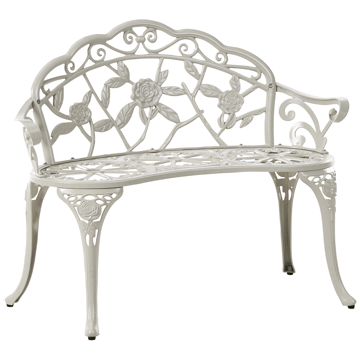 Trädgårdsbänk Piura 88 cm Aluminum - Vit - Utemöbler & utemiljö - Utesoffa - Trädgårdsbänk & utebänk