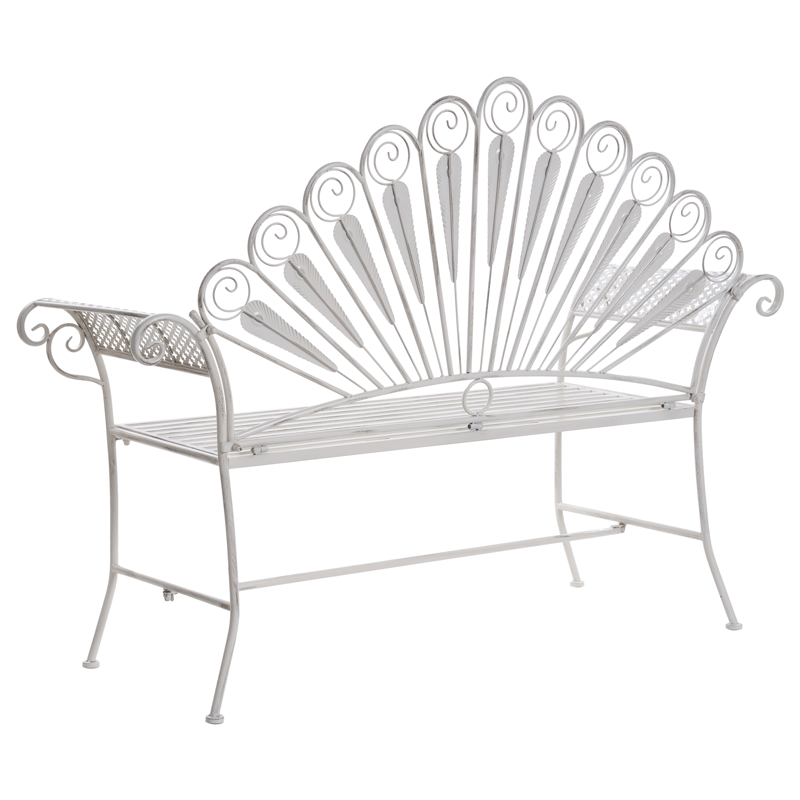 Trädgårdsbänk Pavia 146 cm Järn - Vit - Utemöbler & utemiljö - Utesoffa - Trädgårdsbänk & utebänk