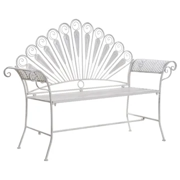 Trädgårdsbänk Pavia 146 cm Järn - Vit - Utemöbler & utemiljö - Utesoffa - Trädgårdsbänk & utebänk