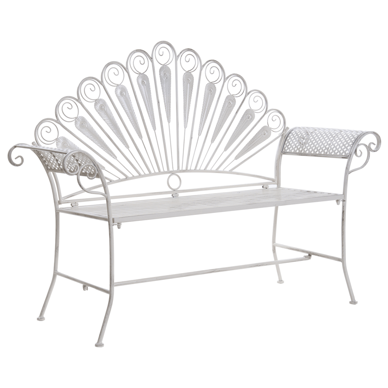 Trädgårdsbänk Pavia 146 cm Järn - Vit - Utemöbler & utemiljö - Utesoffa - Trädgårdsbänk & utebänk