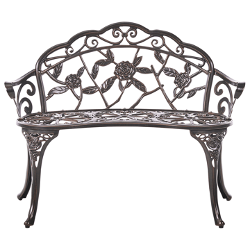 Trädgårdsbänk Piura 88 cm Aluminum - Brun - Utemöbler & utemiljö - Utesoffa - Trädgårdsbänk & utebänk