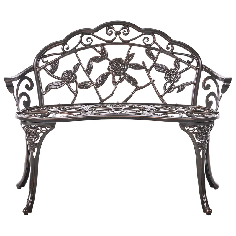 Trädgårdsbänk Piura 88 cm Aluminum, Brun