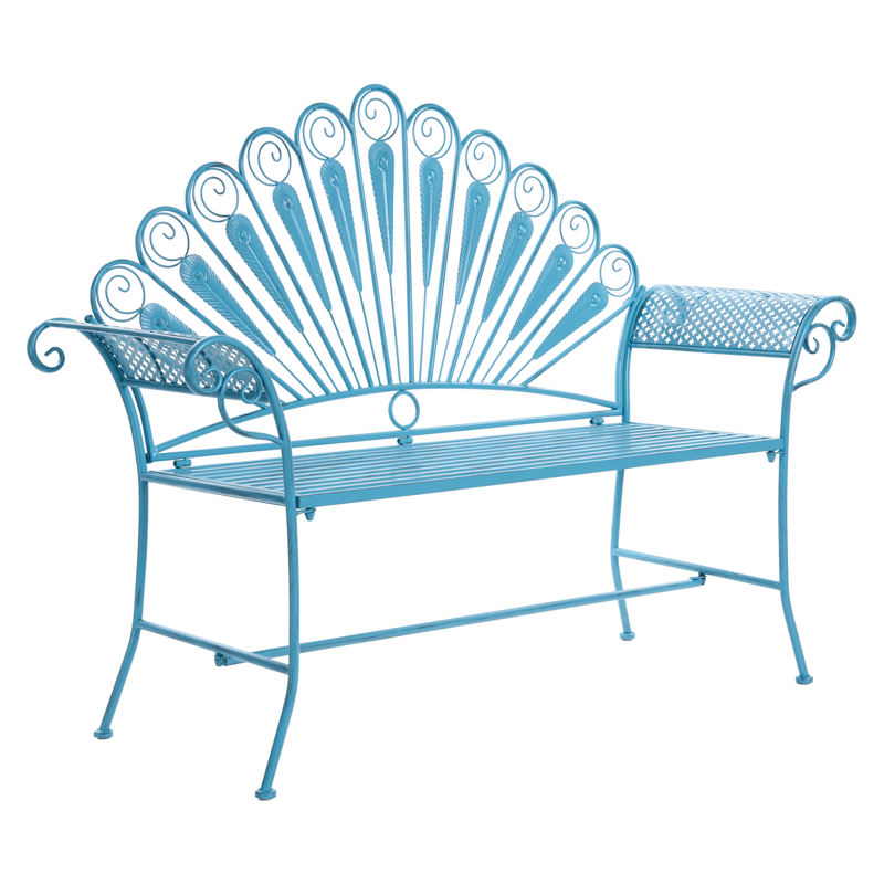 Trädgårdsbänk Pavia 146 cm Järn - Blå - Utemöbler & utemiljö - Utesoffa - Trädgårdsbänk & utebänk