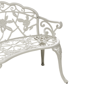 Trädgårdsbänk Piura 88 cm Aluminum - Vit - Utemöbler & utemiljö - Utesoffa - Trädgårdsbänk & utebänk