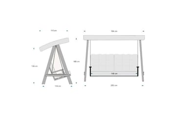 Trädgårdsdubbelgunga Taharoa Antracit - Antracit - Utemöbler & utemiljö - Utesoffa - Hängsoffa