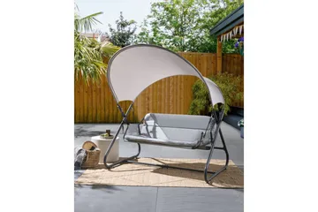 Trädgårdsgunga Solagna - Ljusgrå, 168x113x187 cm - Utemöbler & utemiljö - Utesoffa - Hängsoffa