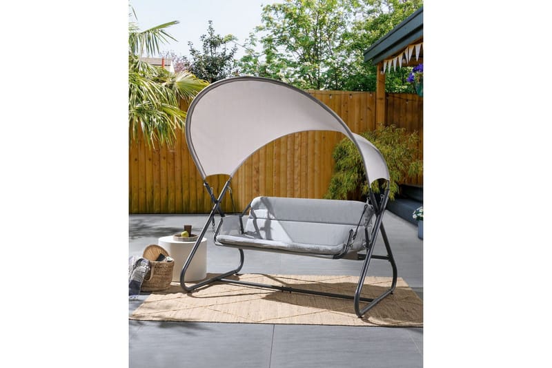 Trädgårdsgunga Solagna - Ljusgrå, 168x113x187 cm - Utemöbler & utemiljö - Utesoffa - Hängsoffa