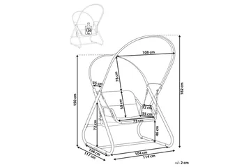 Trädgårdsgunga Solagna - Mörkgrå, 114x117x182 cm - Utemöbler & utemiljö - Utesoffa - Hängsoffa