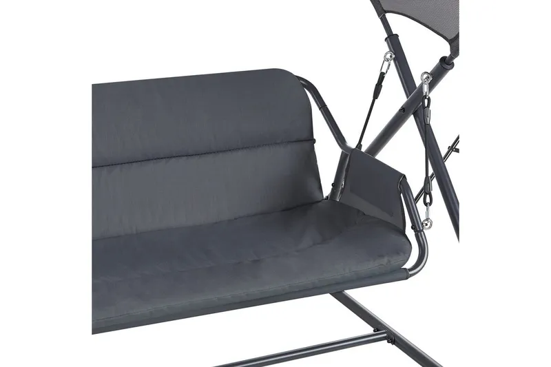 Trädgårdsgunga Solagna - Mörkgrå, 168x113x187 cm - Utemöbler & utemiljö - Utesoffa - Hängsoffa