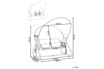 Trädgårdsgunga Solagna - Mörkgrå, 168x113x187 cm - Utemöbler & utemiljö - Utesoffa - Hängsoffa