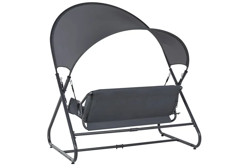 Trädgårdsgunga Solagna - Mörkgrå, 168x113x187 cm - Utemöbler & utemiljö - Utesoffa - Hängsoffa