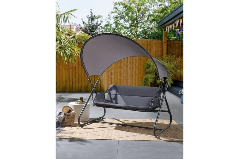 Trädgårdsgunga Solagna - Mörkgrå, 168x113x187 cm - Utemöbler & utemiljö - Utesoffa - Hängsoffa