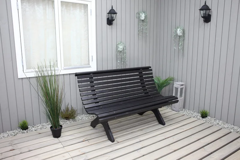 Norvald Bänk Utomhus - Kaffesvart - Utemöbler & utemiljö - Utesoffa - Trädgårdssoffa
