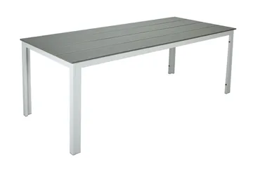 Tunis Rektangulärt Matbord utomhus 140x90 cm i plast och metall - Grå/Vit - Utemöbler & utemiljö - Utebord & trädgårdsbord - Matbord utomhus
