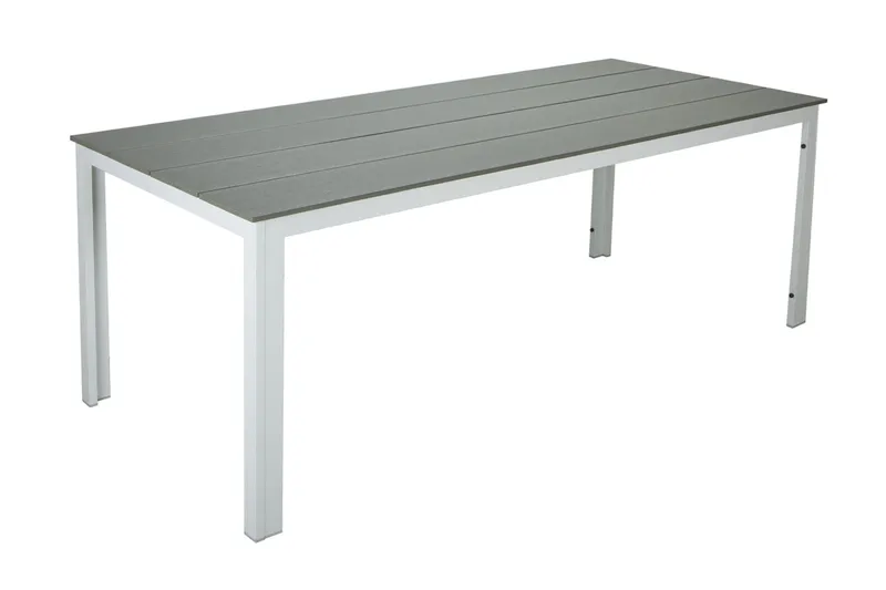 Tunis Rektangulärt Matbord utomhus 140x90 cm i plast och metall - Grå/Vit - Utemöbler & utemiljö - Utebord & trädgårdsbord - Matbord utomhus