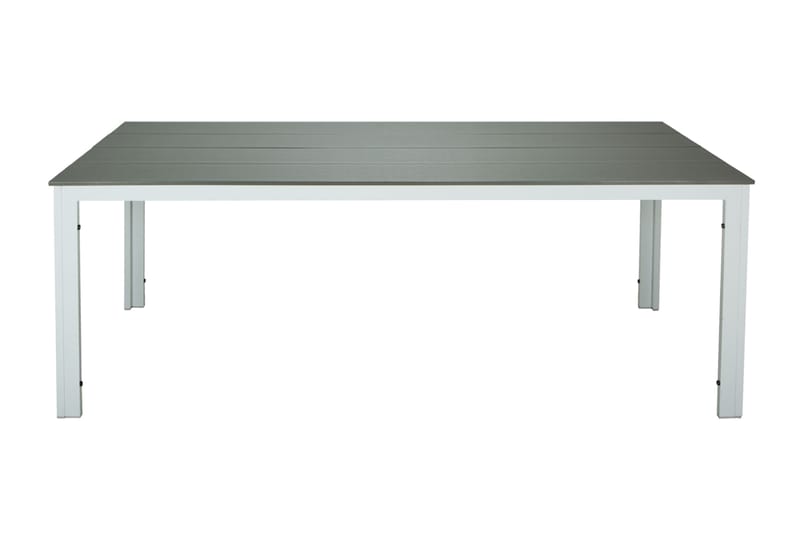 Tunis Rektangulärt Matbord utomhus 140x90 cm i plast och metall, Grå/Vit