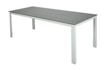 Tunis Rektangulärt Matbord utomhus 140x90 cm i plast och metall - Grå/Vit - Utemöbler & utemiljö - Utebord & trädgårdsbord - Matbord utomhus