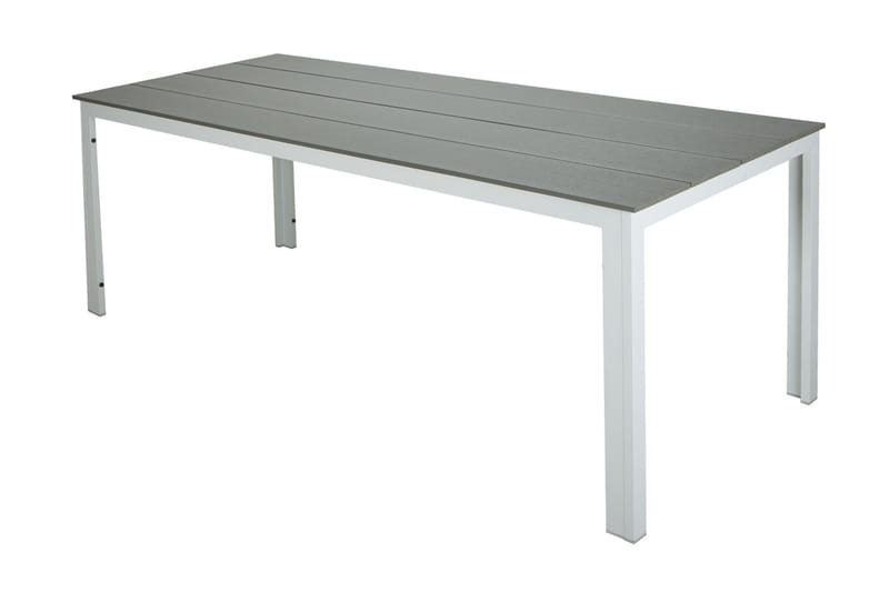 Tunis Rektangulärt Matbord utomhus 140x90 cm i plast och metall - Grå/Vit - Utemöbler & utemiljö - Utebord & trädgårdsbord - Matbord utomhus