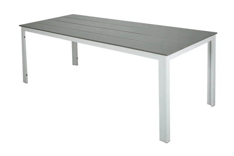 Tunis Rektangulärt Matbord utomhus 140x90 cm i plast och metall - Grå/Vit - Utemöbler & utemiljö - Utebord & trädgårdsbord - Matbord utomhus