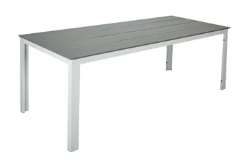 Tunis Stort Rektangulärt Matbord utomhus 205x90 cm i metall och plast - Vit/Grå - Utemöbler & utemiljö - Utebord & trädgårdsbord - Matbord utomhus
