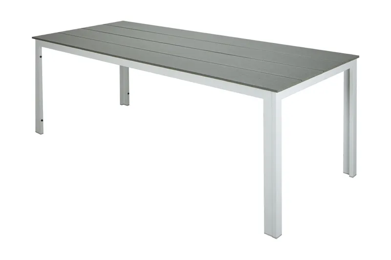 Tunis Stort Rektangulärt Matbord utomhus 205x90 cm i metall och plast - Vit/Grå - Utemöbler & utemiljö - Utebord & trädgårdsbord - Matbord utomhus