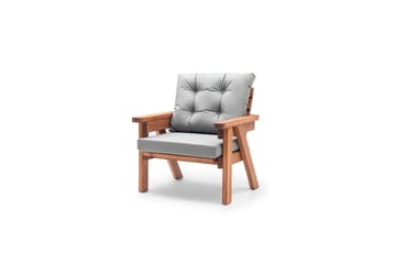 Zaron Trädgårdsfåtölj - Rödfärgat trä/Grå - Utemöbler & utemiljö - Loungemöbler - Loungestol utomhus