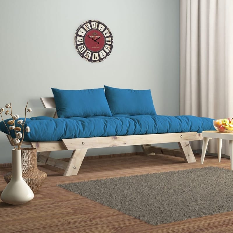 Zylar 2-sits Bäddsoffa - Blå/Natur - Möbler - Soffa - Bäddsoffa - 2 sits bäddsoffa