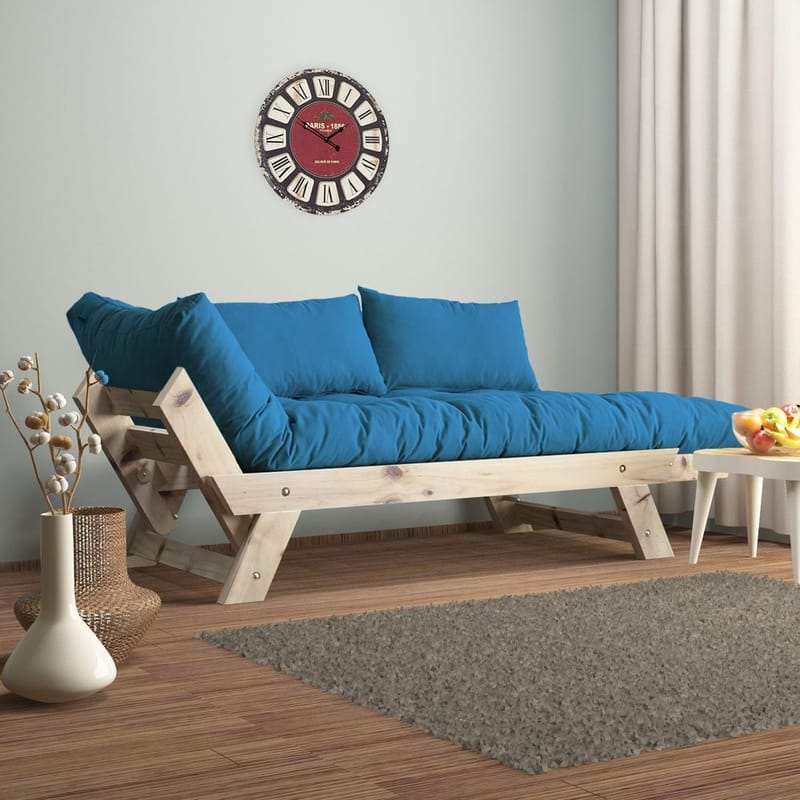 Zylar 2-sits Bäddsoffa - Blå/Natur - Möbler - Soffa - Bäddsoffa - 2 sits bäddsoffa