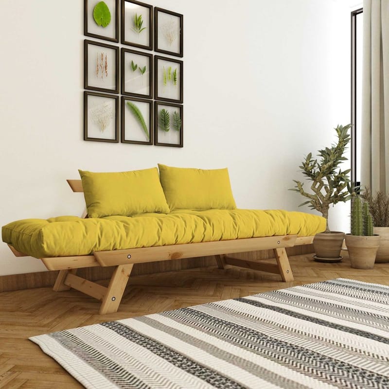 Zylar 2-sits Bäddsoffa - Gul/Natur - Möbler - Soffa - Bäddsoffa - 2 sits bäddsoffa