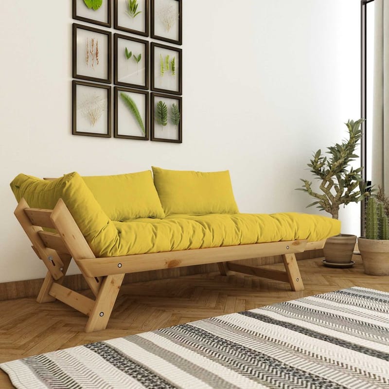 Zylar 2-sits Bäddsoffa - Gul/Natur - Möbler - Soffa - Bäddsoffa - 2 sits bäddsoffa