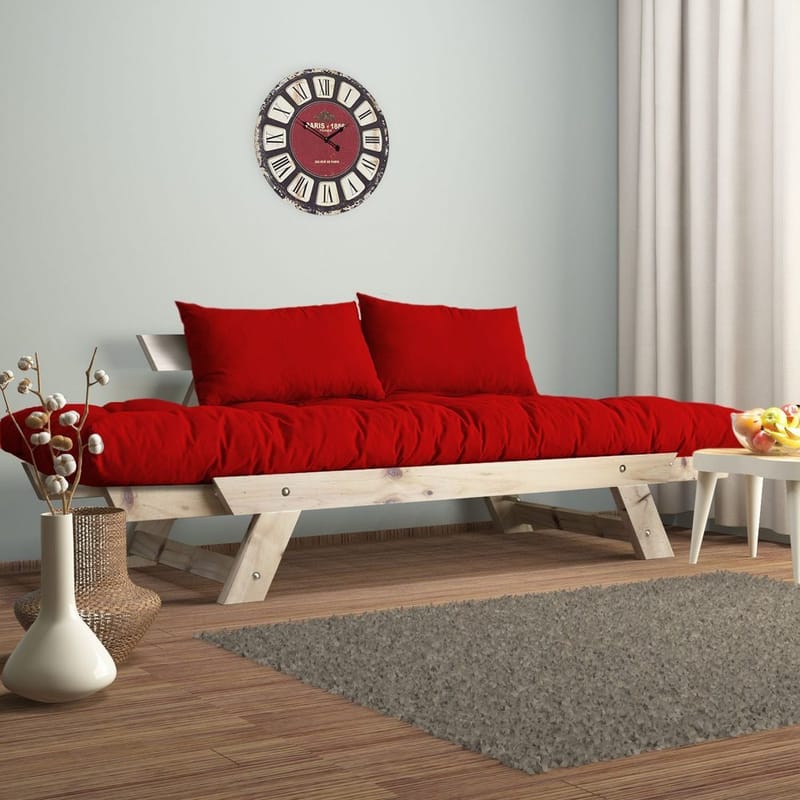 Zylar 2-sits Bäddsoffa - Natur/Röd - Möbler - Soffa - Bäddsoffa - 2 sits bäddsoffa