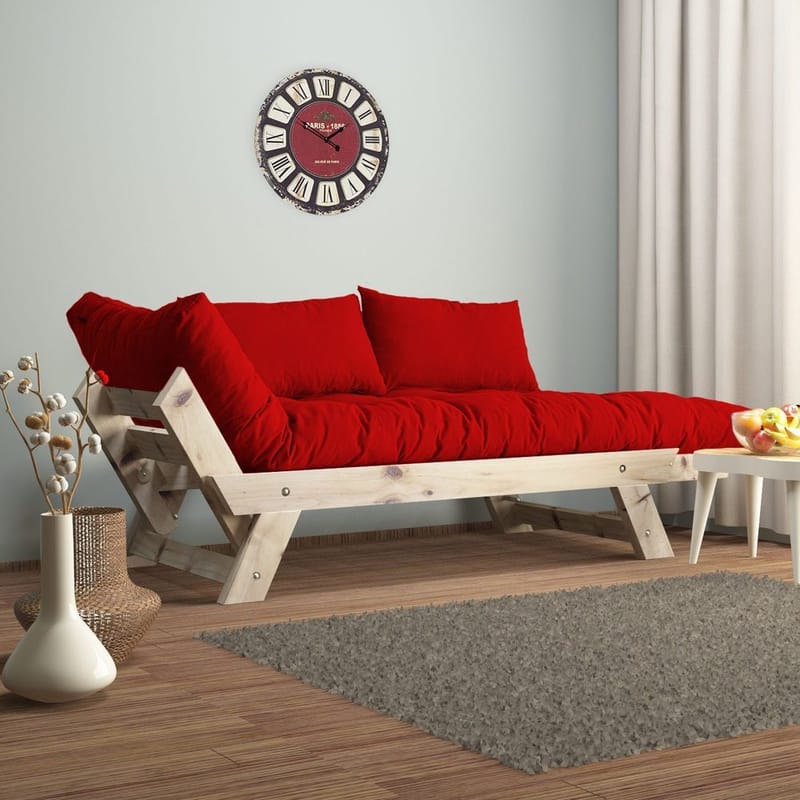 Zylar 2-sits Bäddsoffa - Natur/Röd - Möbler - Soffa - Bäddsoffa - 2 sits bäddsoffa