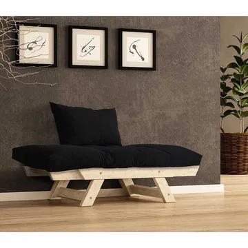 Zylar 2-sits Bäddsoffa - Svart/Natur - Möbler - Soffa - Bäddsoffa - 2 sits bäddsoffa