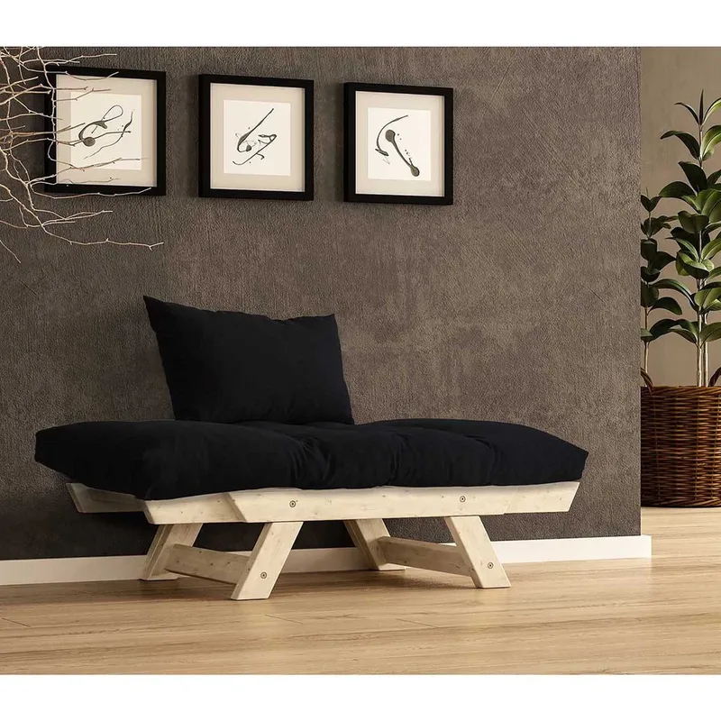 Zylar 2-sits Bäddsoffa - Svart/Natur - Möbler - Soffa - Bäddsoffa - 2 sits bäddsoffa