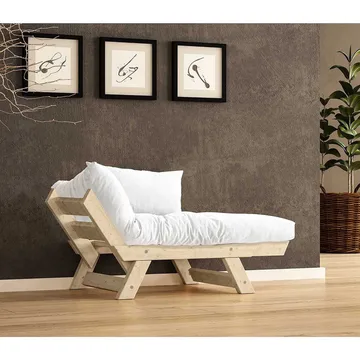 Zylar 2-sits Bäddsoffa - Vit/Natur - Möbler - Soffa - Bäddsoffa - 2 sits bäddsoffa