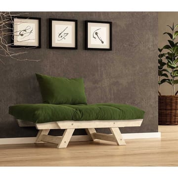 Zylar 2-sits Fällbar Bäddsoffa med Träram 75x140 cm i Linne - Grön|Beige - Möbler - Soffa - Bäddsoffa - 2 sits bäddsoffa